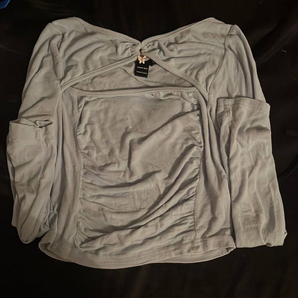 Baby blue long sleeve top